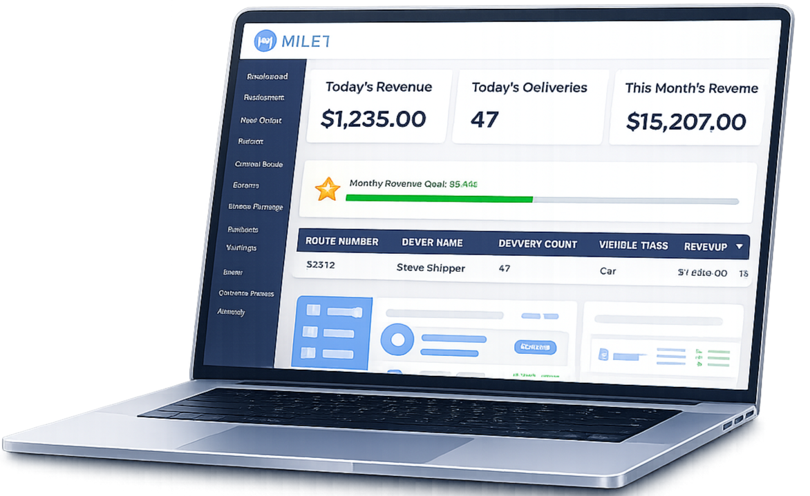 Mile1 dashboard on laptop